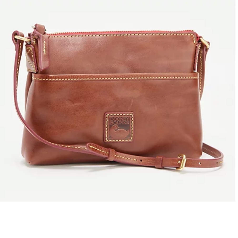 Dooney & Bourke Florentine Leather Ginger Crossbody Bag in Chestnut